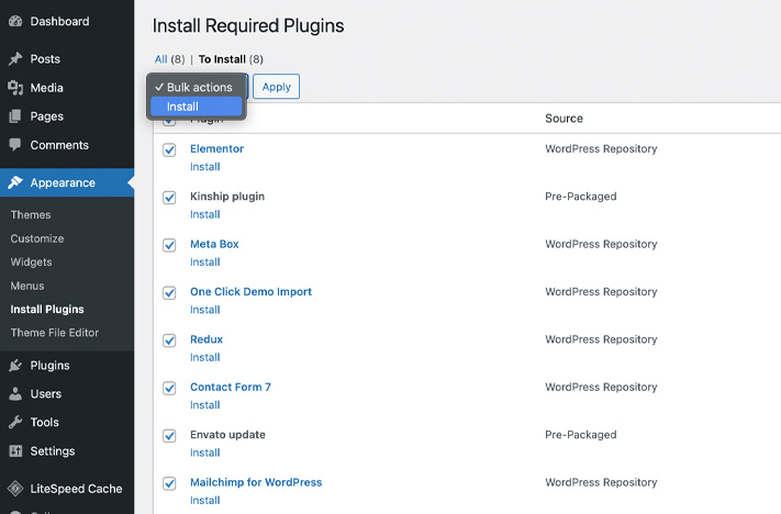 Install plugins