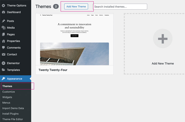 Install theme