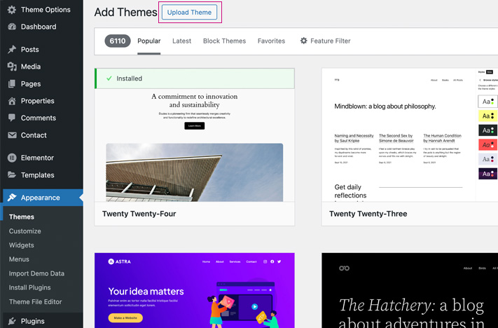 Install theme