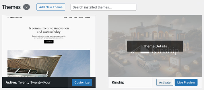 Install theme